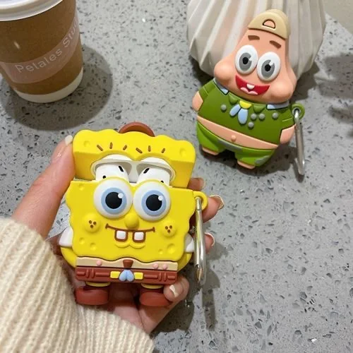 

3D Cartoon Spongebobs Patricks Stars for Apple AirPods 1 2 3 Pro Case IPhone Earphone Accessories Air Pod Silicone Soft Cover