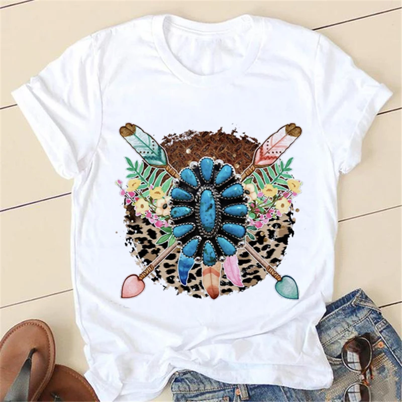 Tee Casual Leopard Flowers print Women Top Short Sleeve Clothes Lady Fashion Female Summer Tshirt Graphic T-Shirt
Tee Casual Leopard Flowers print Women Top Short Sleeve Clothes Lady Fashion Female Summer Tshirt Graphic T-Shirt