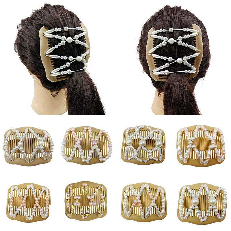 Vintage Beads Hair Clip Comb Headwear Imitation Wood Double Row Hair Comb Jewelry Gift Women Hair Clip Combs Headdress
Vintage Beads Hair Clip Comb Headwear Imitation Wood Double Row Hair Comb Jewelry Gift Women Hair Clip Combs Headdress