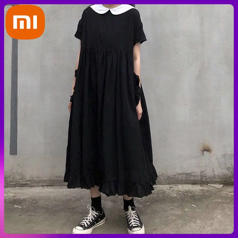 Xiaomi Summer Dress Women Black Kawaii Sweet Japanese Preppy Style Ruffles Midi Dresses Oversize Loose Sundress Casual Robe
Xiaomi Summer Dress Women Black Kawaii Sweet Japanese Preppy Style Ruffles Midi Dresses Oversize Loose Sundress Casual Robe