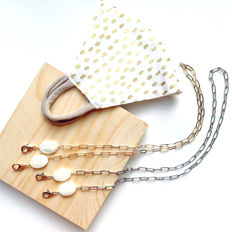 Renya Punk Metal Link Chain Mask Chain White Oval Shell Charm Glasses Chain Non-Slip Reading Eyewear Chain for Women Men Jewelry
Renya Punk Metal Link Chain Mask Chain White Oval Shell Charm Glasses Chain Non-Slip Reading Eyewear Chain for Women Men Jewelry