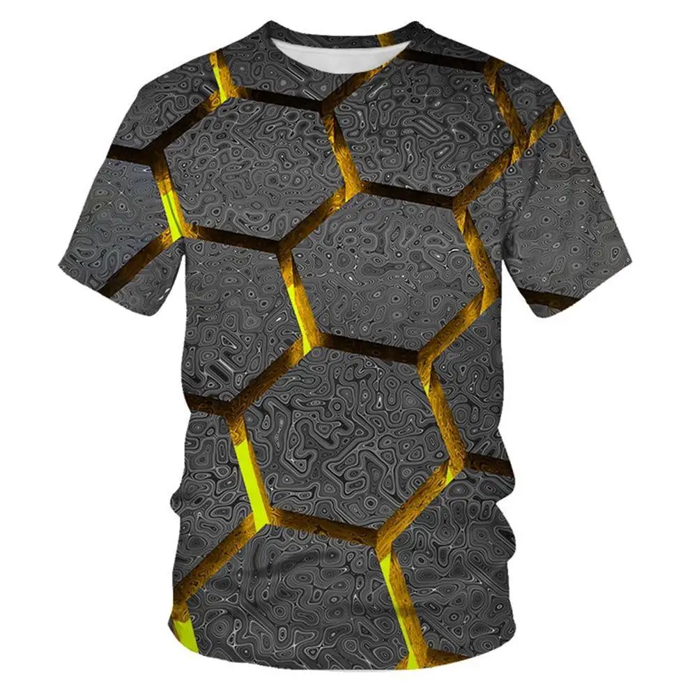 Summer 2022 new European and American geometric digital print 3D short sleeve T-shirt Harajuku top
Summer 2022 new European and American geometric digital print 3D short sleeve T-shirt Harajuku top