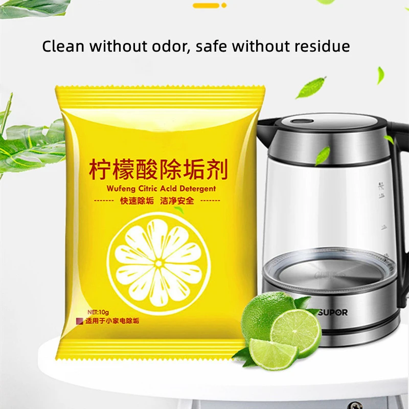 Scale Remover 10g/Pack Citric Acid Detergent Inner Container Cleaner Teapot Cleaning Food Grade Household Strong Scale Remover
Scale Remover 10g/Pack Citric Acid Detergent Inner Container Cleaner Teapot Cleaning Food Grade Household Strong Scale Remover