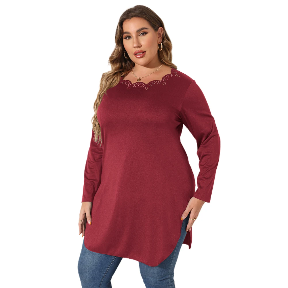 Brand New Women Plus Size Long Sleeve T Shirt Soild Tee Hollow Out Split Long Tops Casual Soft And Comfortable
Brand New Women Plus Size Long Sleeve T Shirt Soild Tee Hollow Out Split Long Tops Casual Soft And Comfortable