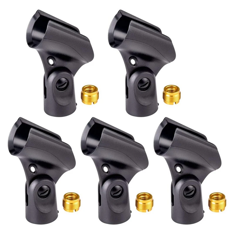 5 Pcs Universal Microphone Clip Holders Microphone Clip Holder With 5/8 Inch Male To 3/8 Inch Female Nut Adapter
5 Pcs Universal Microphone Clip Holders Microphone Clip Holder With 5/8 Inch Male To 3/8 Inch Female Nut Adapter