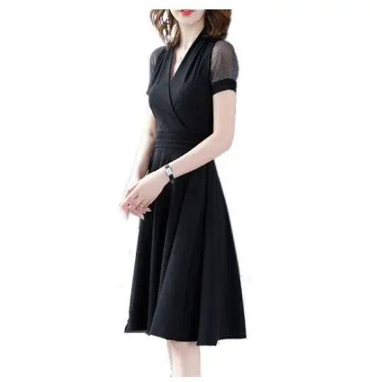 European and American women's summer new fashion elegant solid color V-neck Slim Vestidos party Dresses
European and American women's summer new fashion elegant solid color V-neck Slim Vestidos party Dresses