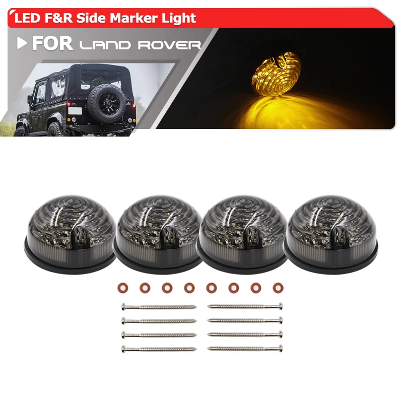 4x 73mm Amber F&R Smoked Led Side Marker Lights For Land Rover Defender 90/110 1983-2016 Series 1 2 2A 3 Turn Signal Blinkers
4x 73mm Amber F&R Smoked Led Side Marker Lights For Land Rover Defender 90/110 1983-2016 Series 1 2 2A 3 Turn Signal Blinkers