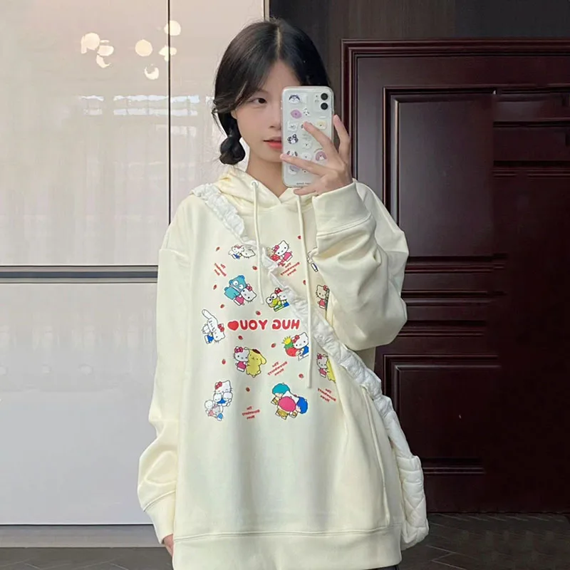 Sanrio Hello Kittys Spring Cartoon Trend Thin Hoodie Women's Tops Y2K Loose Pullover Sweatshirt Couple Design Sweatshirt Gift
Sanrio Hello Kittys Spring Cartoon Trend Thin Hoodie Women's Tops Y2K Loose Pullover Sweatshirt Couple Design Sweatshirt Gift