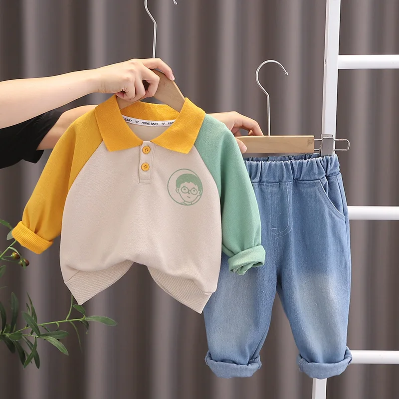Kids Designer Clothes Boys Korean Sporty Wind Lovely Patchwork Pullover Long Sleeve T-shirts and Pants Suits Baby Boy Outfit Set
Kids Designer Clothes Boys Korean Sporty Wind Lovely Patchwork Pullover Long Sleeve T-shirts and Pants Suits Baby Boy Outfit Set