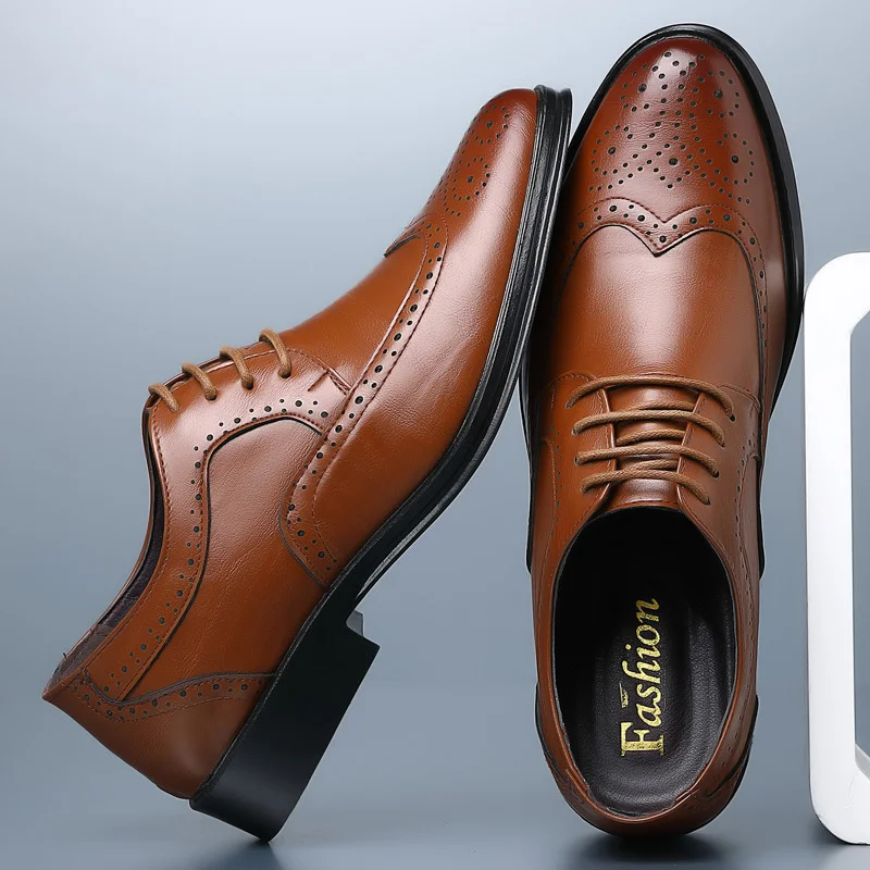 Handmade Brogue Men Dress Shoes Style Party Leather Wedding Shoes Men Flats PU Leather Formal Shoes Breathable Business Loafers
Handmade Brogue Men Dress Shoes Style Party Leather Wedding Shoes Men Flats PU Leather Formal Shoes Breathable Business Loafers