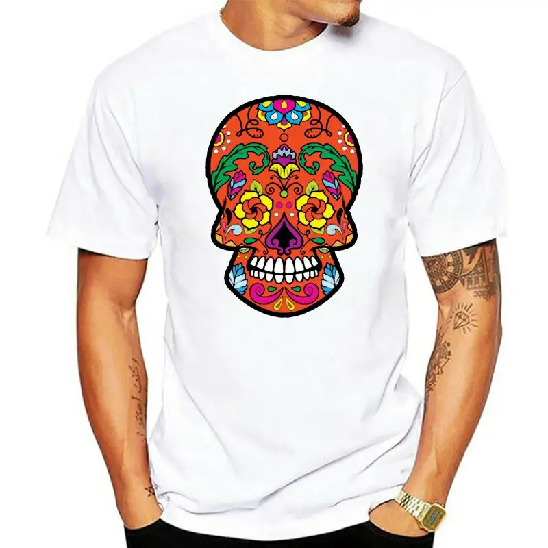 Printed Red Colorful Sugar Skull T Shirt Men Humorous Adult T Shirts Harajuku Short-Sleeve 
Printed Red Colorful Sugar Skull T Shirt Men Humorous Adult T Shirts Harajuku Short-Sleeve
