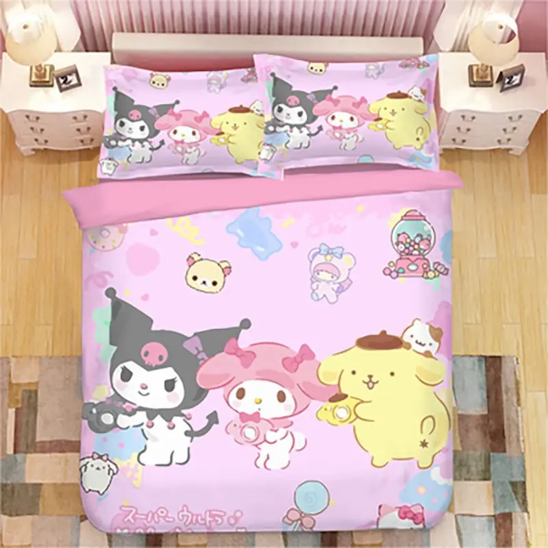 Sanrio Kuromi Kawaii Anime Bedding Cover 4-Piece Cute Cartoon My Melody Pompompurin Bed Sheet Pillow Bag 3-Piece Set Blanket Toy
Sanrio Kuromi Kawaii Anime Bedding Cover 4-Piece Cute Cartoon My Melody Pompompurin Bed Sheet Pillow Bag 3-Piece Set Blanket Toy