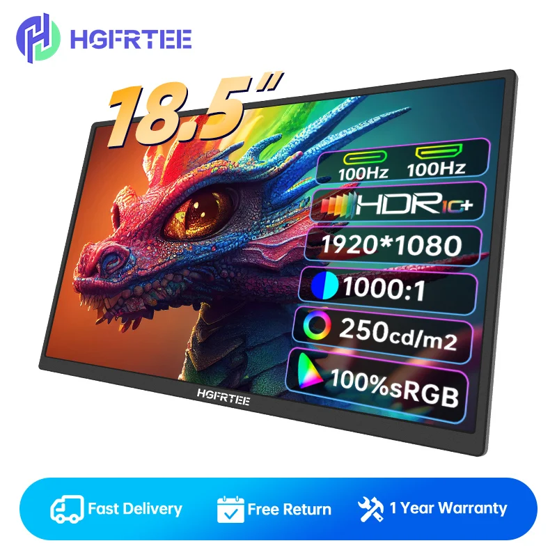 100Hz 18.5 Inch Portable Monitor Ultra Large Screen IPS RGB100% With VESA Hole Stand Laptop Expanded Display Support Type C HDMI
100Hz 18.5 Inch Portable Monitor Ultra Large Screen IPS RGB100% With VESA Hole Stand Laptop Expanded Display Support Type C HDMI