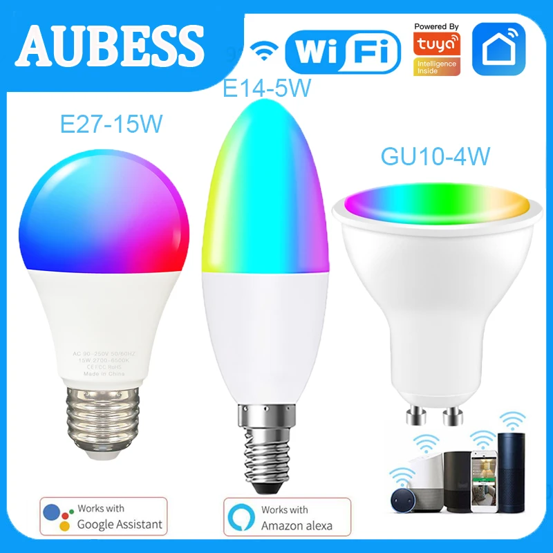 TUYA Wifi Smart Light Bulb GU10 E14 E27 100-240V RGB Candle Lamp Dimmable Led Lamp Work With Alexa Google Home Yandex Alice
TUYA Wifi Smart Light Bulb GU10 E14 E27 100-240V RGB Candle Lamp Dimmable Led Lamp Work With Alexa Google Home Yandex Alice