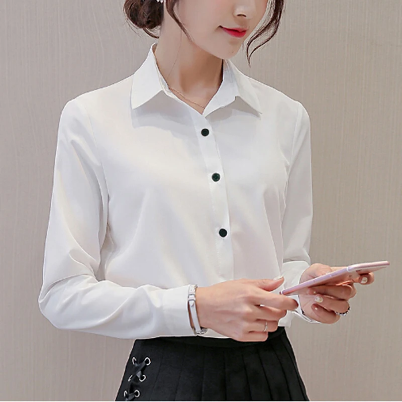 

Женские корейские топы на весну 2023, белые блузки, повседневные дамские рубашки с длинным рукавом, Черные блузки, белая и розовая рубашка, женские топы