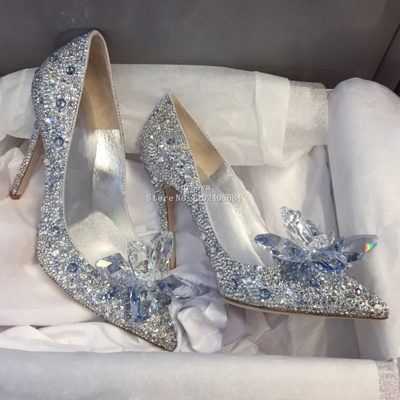 Fashion Pointed Toe Cinderella Pumps High Heels Sweet Dress Stilettos Lady Evening Party Bling Rhinestones Bridal Wedding Shoes
Fashion Pointed Toe Cinderella Pumps High Heels Sweet Dress Stilettos Lady Evening Party Bling Rhinestones Bridal Wedding Shoes