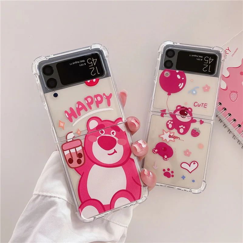 Cartoon Lotso Strawberry Bear Phone Case for Samsung Galaxy Z Flip 3 5G Soft TPU Back Cover for ZFlip3 Case Protective Shell
Cartoon Lotso Strawberry Bear Phone Case for Samsung Galaxy Z Flip 3 5G Soft TPU Back Cover for ZFlip3 Case Protective Shell