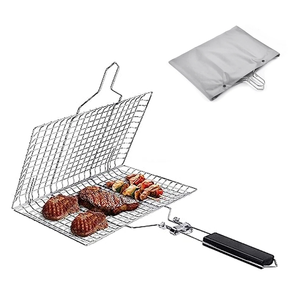 Grill Basket Barbecue Stainless Steel Folding Square Grill BBQ For Roasting Fish Shrimp Kabob Vegetables Outdoor Camping Stove
Grill Basket Barbecue Stainless Steel Folding Square Grill BBQ For Roasting Fish Shrimp Kabob Vegetables Outdoor Camping Stove