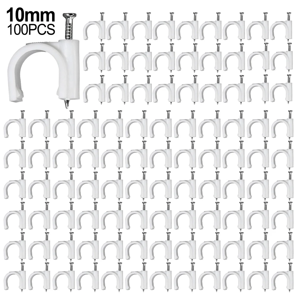 100PCS Cable Clips 4/6/8/10mm Plastic Round Cable Clips With Nail Cord Holder Wall Mount Clip Tacks Cable Tacks
100PCS Cable Clips 4/6/8/10mm Plastic Round Cable Clips With Nail Cord Holder Wall Mount Clip Tacks Cable Tacks