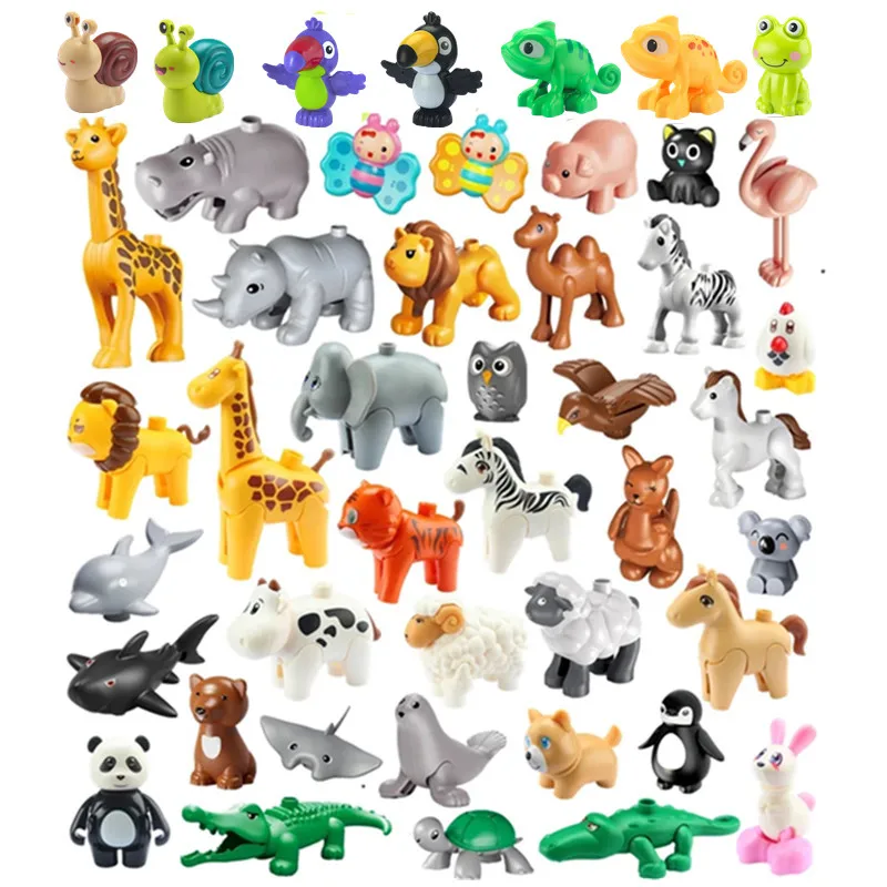 Large Building Blocks Cartoon Zoo Jungle Animal Figure Parts Panda Snail Flamingo Comptatible Duploee Bricks Children DIY Toys
Large Building Blocks Cartoon Zoo Jungle Animal Figure Parts Panda Snail Flamingo Comptatible Duploee Bricks Children DIY Toys