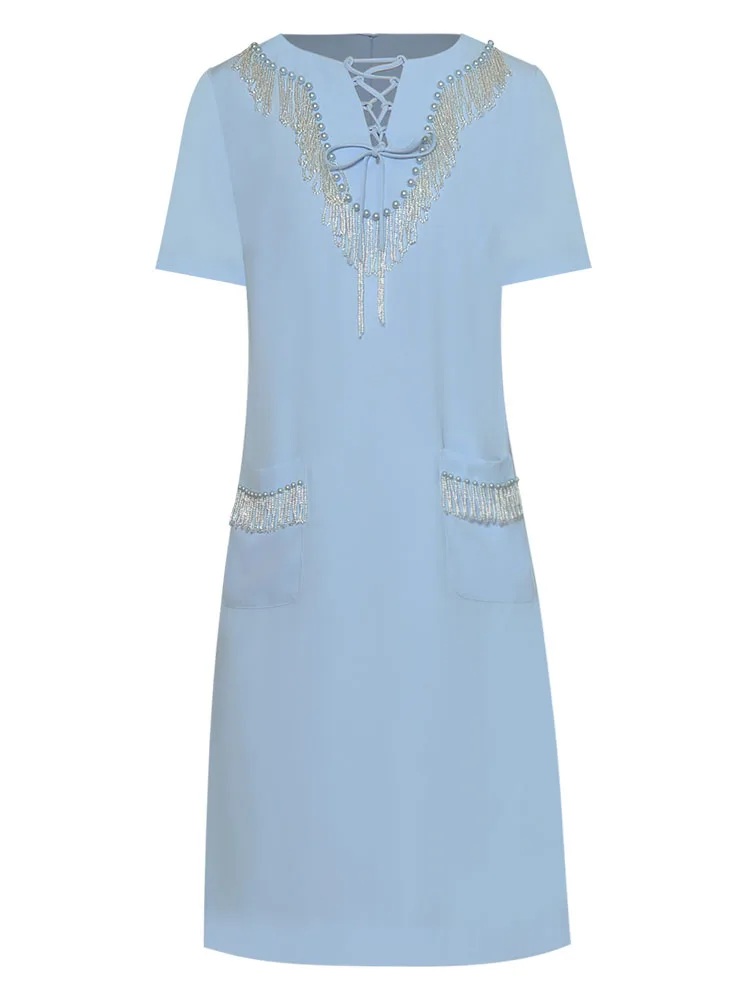 Designers High Quality Summer New Women's Celebrity Party Casual High Street Elegant Chic Fashion Gorgeous Crystal Beading Dress
Designers High Quality Summer New Women's Celebrity Party Casual High Street Elegant Chic Fashion Gorgeous Crystal Beading Dress
