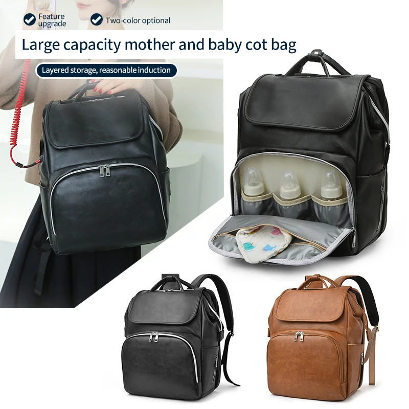 Baby Diaper Bag Solid Color PU Leather Backpack Mommy Maternity Bag Multi Function Baby Stroller Bag Waterproof Baby Nappy Bag
Baby Diaper Bag Solid Color PU Leather Backpack Mommy Maternity Bag Multi Function Baby Stroller Bag Waterproof Baby Nappy Bag