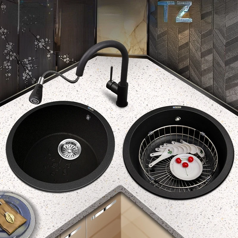 round Quartz Sink Bar Counter Small Single Sink Black Granite Kitchen Island under Sink round Basin 7035
round Quartz Sink Bar Counter Small Single Sink Black Granite Kitchen Island under Sink round Basin 7035