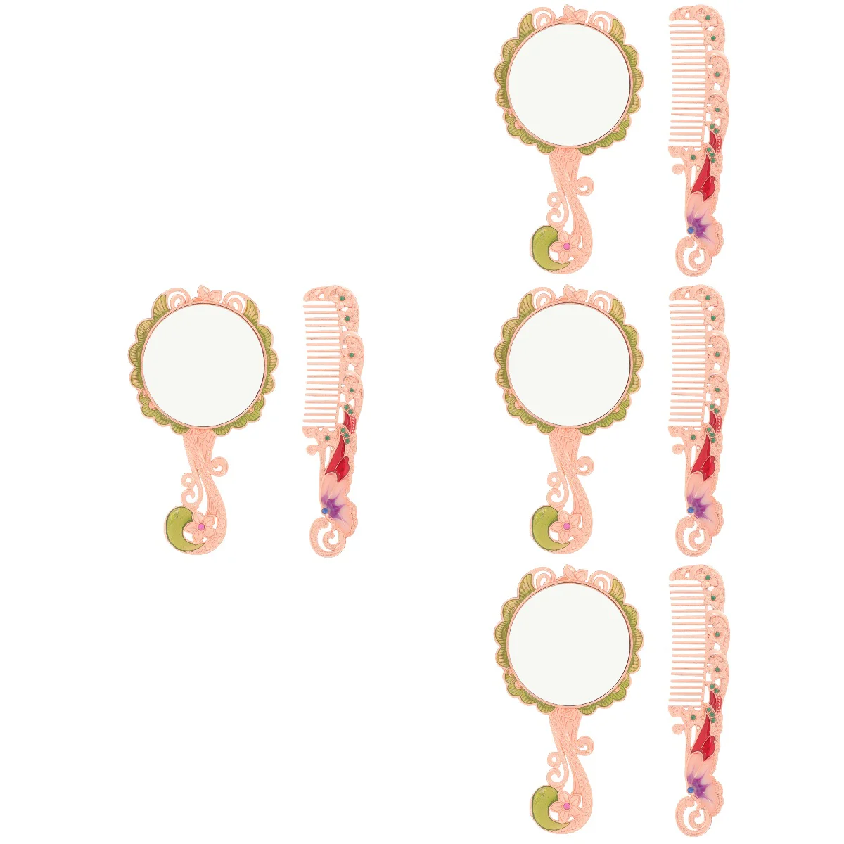4 Sets Cosmetics Mirror Portable Hand Mirrors Handle Small Comb Glass Decorative Mini Vintage Makeup Miss Vanity
4 Sets Cosmetics Mirror Portable Hand Mirrors Handle Small Comb Glass Decorative Mini Vintage Makeup Miss Vanity