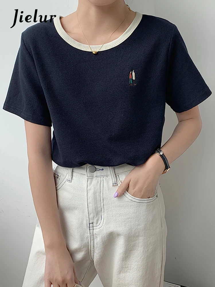 Футболка женская с вышивкой, повседневный трикотажный топ с коротким рукавом, шикарная рубашка с круглым вырезом, Y2K, на лето
Футболка женская с вышивкой, повседневный трикотажный топ с коротким рукавом, шикарная рубашка с круглым вырезом, Y2K, на лето