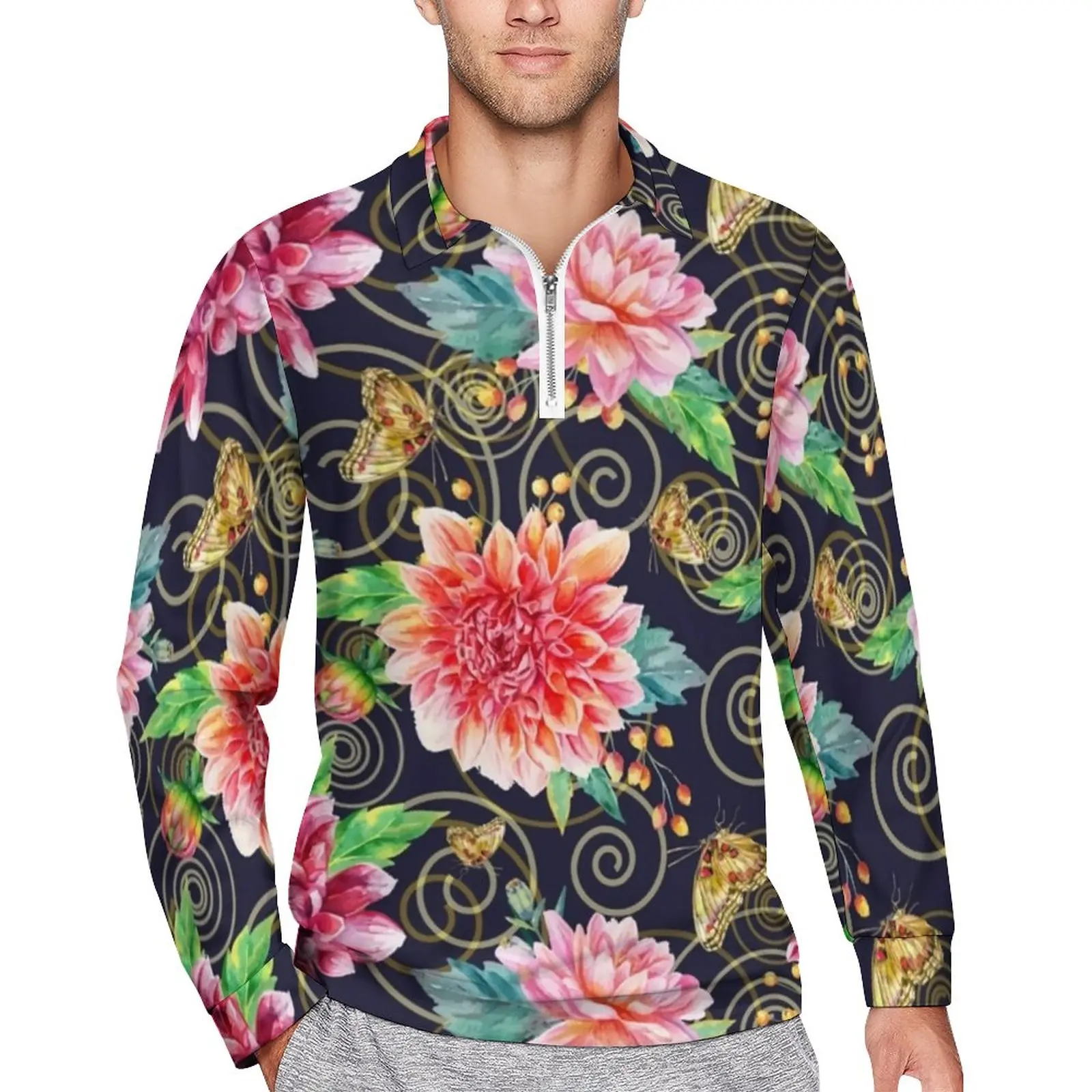 Baroque Style Casual Polo Shirts Dahlia Flowers Print T-Shirts Long Sleeves Design Shirt Autumn Y2K Oversized Man Tops Gift
Baroque Style Casual Polo Shirts Dahlia Flowers Print T-Shirts Long Sleeves Design Shirt Autumn Y2K Oversized Man Tops Gift