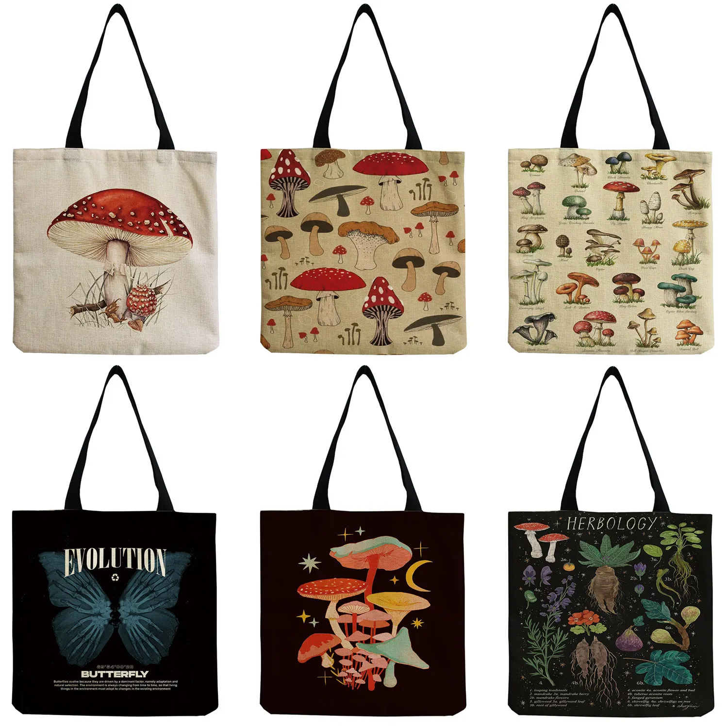 Fashion High Capacity Portable Eco Friendly Shopping Bag Customizable Travel Beach Shoulder Bag Cartoon Mushroom Printed Handbag
Fashion High Capacity Portable Eco Friendly Shopping Bag Customizable Travel Beach Shoulder Bag Cartoon Mushroom Printed Handbag
