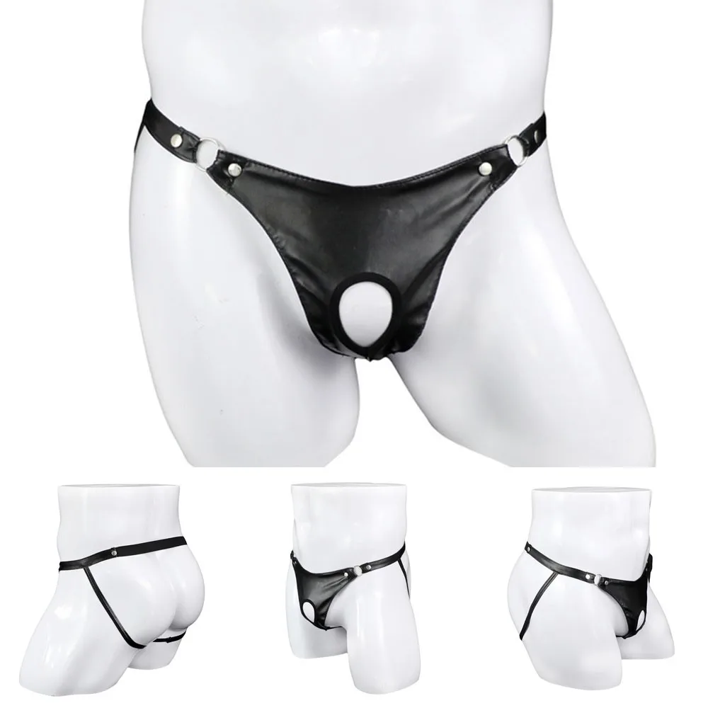 Men'S Sexy Bikini Underwear Artificial Leather Metal Ring Thong Underpants Jockstrap Panties Hollow Thongs Erotic Thongs
Men'S Sexy Bikini Underwear Artificial Leather Metal Ring Thong Underpants Jockstrap Panties Hollow Thongs Erotic Thongs