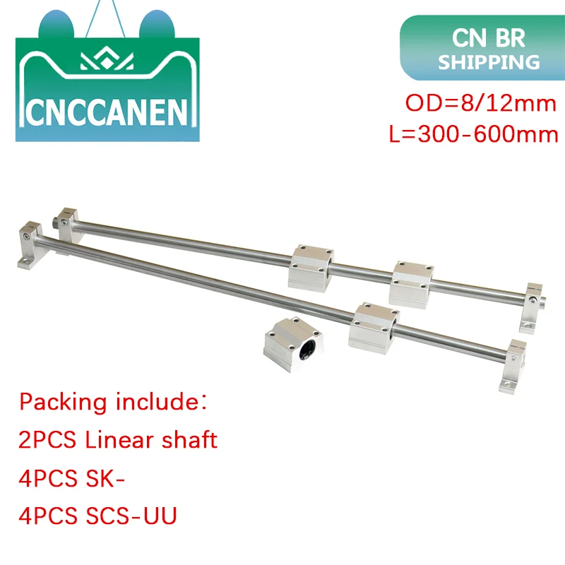 2Pcs Linear Rail Shaft OD8/12mm 300-600mm Optical Axis 4Pcs SCS8/12UU Linear Bearing Blocks 4Pcs SK8/12 Bearing Support
2Pcs Linear Rail Shaft OD8/12mm 300-600mm Optical Axis 4Pcs SCS8/12UU Linear Bearing Blocks 4Pcs SK8/12 Bearing Support
