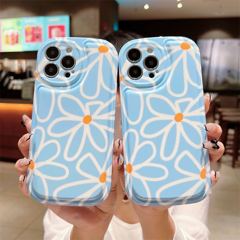 Fashion Cute Blue Flowers Daisy Phone Case For iPhone 11 12 13 14 Pro Max X XR XS 14 Plus Soft Silicone Shockproof Bumper Cover
Fashion Cute Blue Flowers Daisy Phone Case For iPhone 11 12 13 14 Pro Max X XR XS 14 Plus Soft Silicone Shockproof Bumper Cover