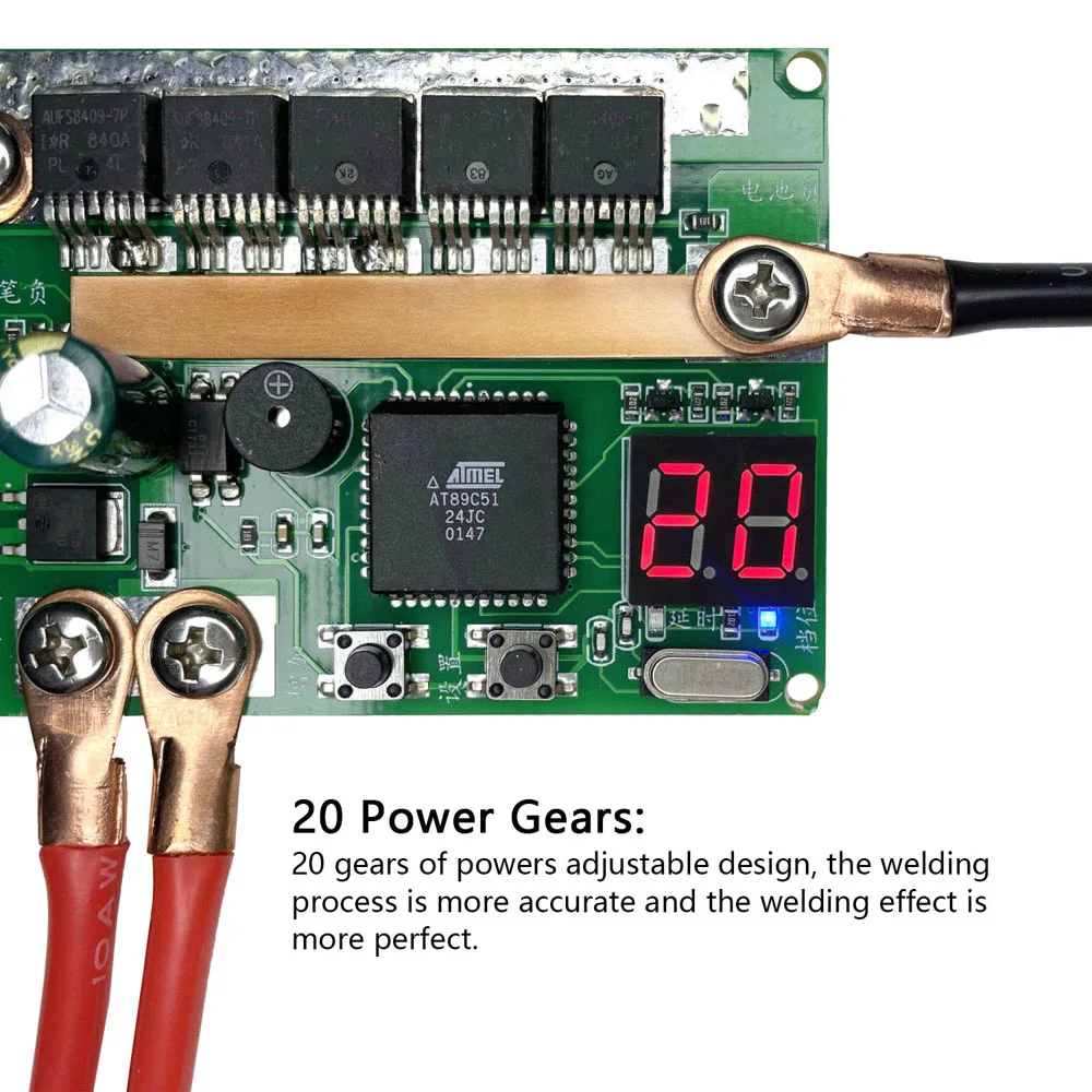 Digital Display Spots Welding Machine Board 20 Power Gears 29 Delay Times Adjustable 100-300A Large Current Battery Spots Welder
Digital Display Spots Welding Machine Board 20 Power Gears 29 Delay Times Adjustable 100-300A Large Current Battery Spots Welder