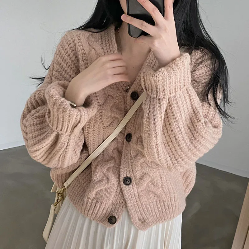 Women Twisted Sweater Style Xpqbb Ladies Knitted Simple Lazy Cardigan Loose Single Coat Casual Winter Neck Breasted Cardigans
Women Twisted Sweater Style Xpqbb Ladies Knitted Simple Lazy Cardigan Loose Single Coat Casual Winter Neck Breasted Cardigans