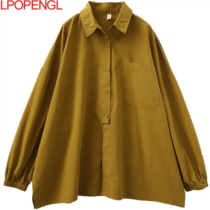 Women's Black Irregular Coat Tops New Lapel Long-sleeved Loose Single-breasted Shirts Fashion Trend 2022 New Spring Summer
Women's Black Irregular Coat Tops New Lapel Long-sleeved Loose Single-breasted Shirts Fashion Trend 2022 New Spring Summer