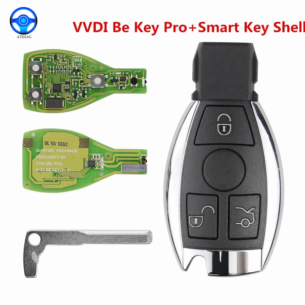 

202 Xhorse VVDI BE Key Pro Improved Version and For Mercedes Benz Smart Key Shell 3 Button and Get 1 Free Token for VVDI MB Tool