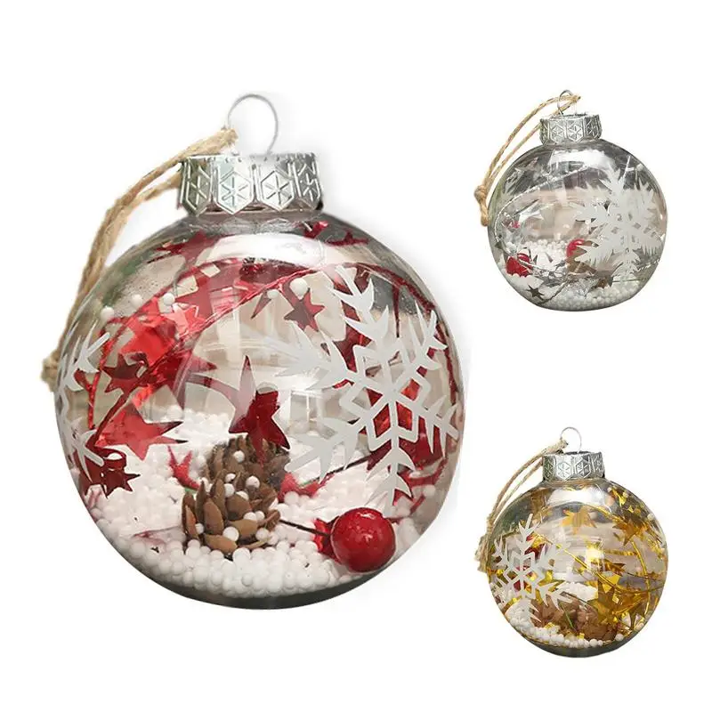 8CM Transparent Christmas Ball Ornament Built-in Snowflake Ball With Lanyard Mini Christmas Ornaments Balls For New Year Present
8CM Transparent Christmas Ball Ornament Built-in Snowflake Ball With Lanyard Mini Christmas Ornaments Balls For New Year Present