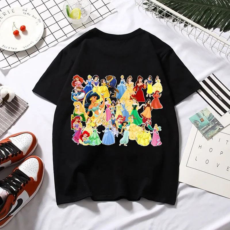 2022 Disney Summer New Black Cartoon Print T-shirt Harajuku Pullover Fashion Cartoon Princess Y2k Clothes Women's T-shirt
2022 Disney Summer New Black Cartoon Print T-shirt Harajuku Pullover Fashion Cartoon Princess Y2k Clothes Women's T-shirt