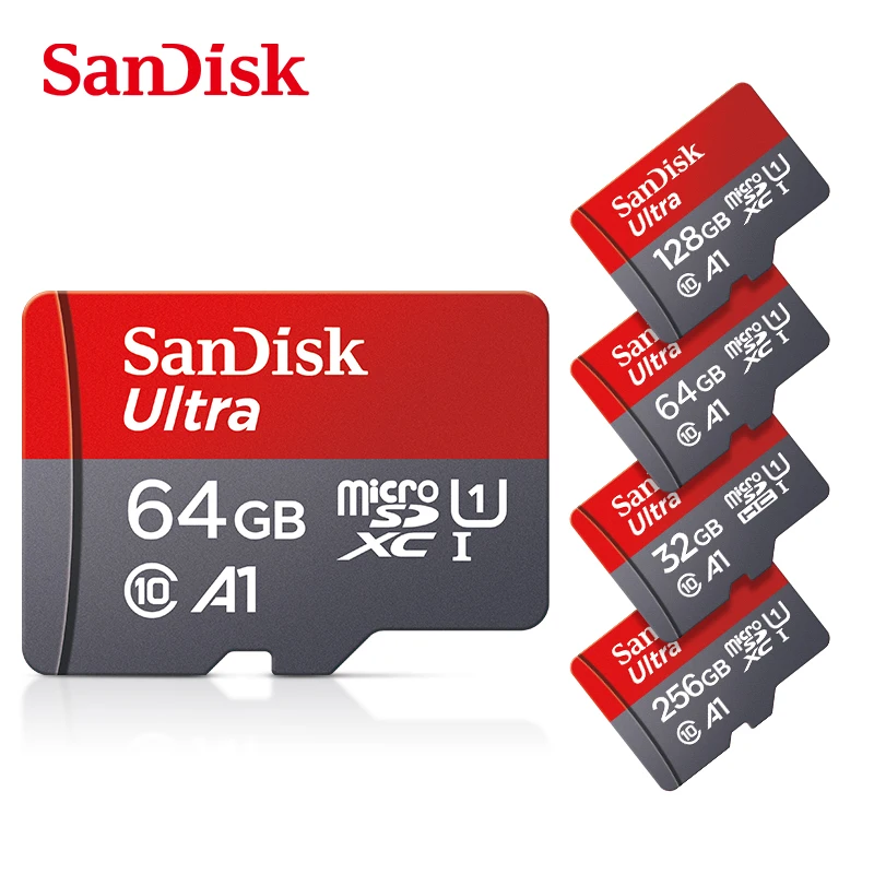 

100% Original SanDisk 32GB Ultra Microsd UHS-I Card 64GB SDXC 16GB SDHC A1 Class 10 Memory Card Max 98MB/s Flash Micro SD Card