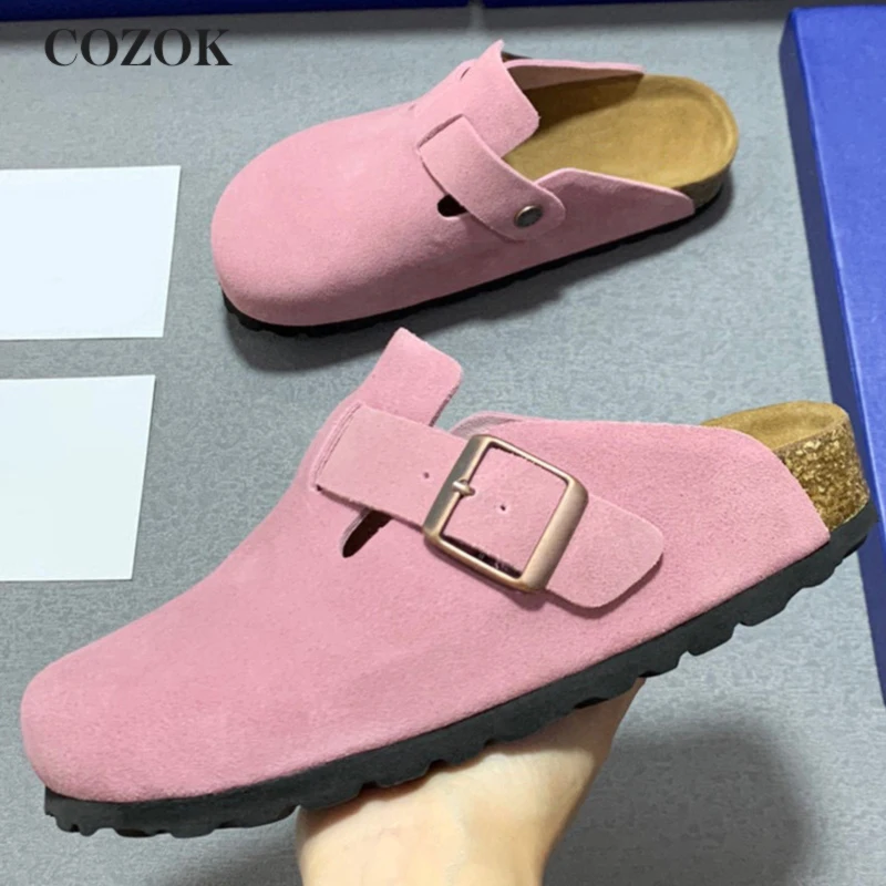 High-Quality Retro Leisure Ladies Slippers Autumn Cattle Suede Buckle Strap Sawdust EVA Combination Thick Bottom Half Slippers
High-Quality Retro Leisure Ladies Slippers Autumn Cattle Suede Buckle Strap Sawdust EVA Combination Thick Bottom Half Slippers
