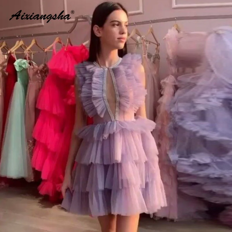 Aixiangsha Purple Sleeveless Pleat Tiered Homecoming Dress Prom Cocktail Gown for Special Occasion Vestido De Noche Custom Made
Aixiangsha Purple Sleeveless Pleat Tiered Homecoming Dress Prom Cocktail Gown for Special Occasion Vestido De Noche Custom Made