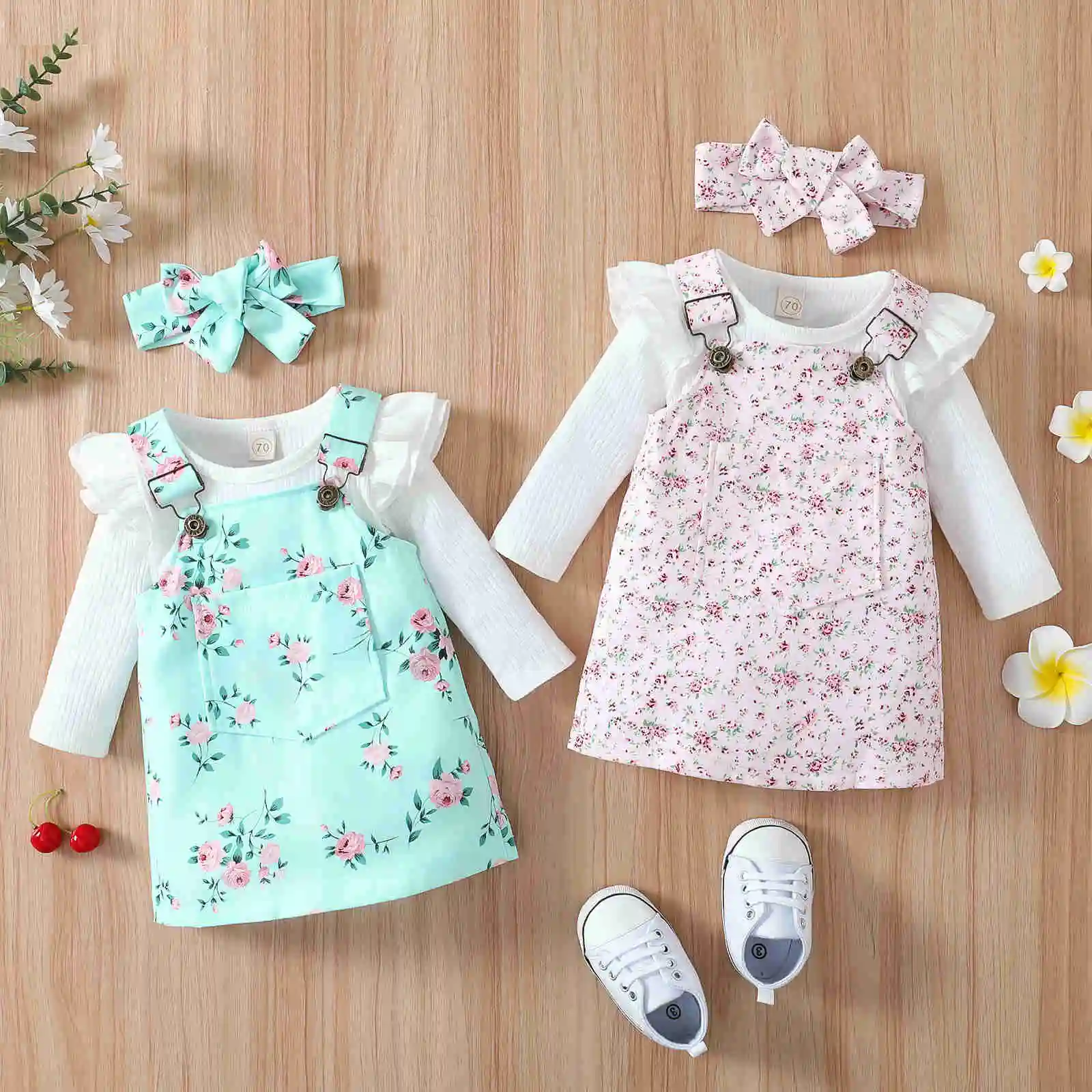 0-18m Autumn Baby Girl Clothes Set Newborn Infant Girl Long Sleeve Ruffle Ribbed Romper Floral Suspender Skirt Headband Clothing 
0-18m Autumn Baby Girl Clothes Set Newborn Infant Girl Long Sleeve Ruffle Ribbed Romper Floral Suspender Skirt Headband Clothing
