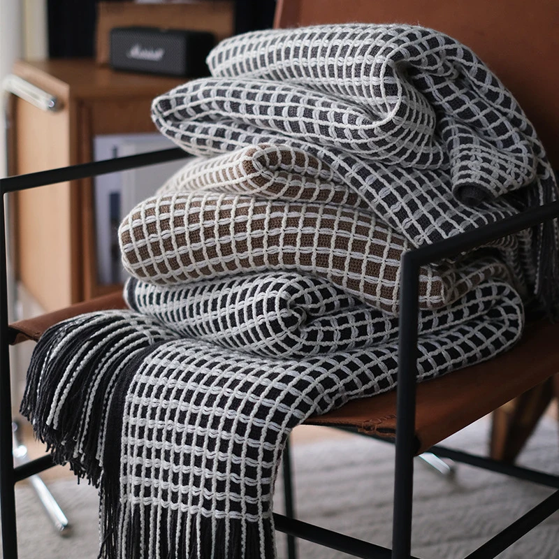 Acrylic Waffle Weave Knit Throw Blankets Lightweight Soft Cozy Decorative Woven Blanket with Tassels for Couch Sofa Bed & Travel
Acrylic Waffle Weave Knit Throw Blankets Lightweight Soft Cozy Decorative Woven Blanket with Tassels for Couch Sofa Bed & Travel