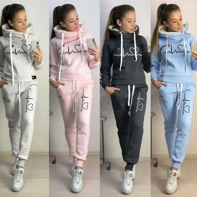 Two Piece Set Tracksuit Women Autumn Spring Hooded Hoodies and Pants Love Heart Pullover Sweatshirts Suit Casual Female Clothes
Two Piece Set Tracksuit Women Autumn Spring Hooded Hoodies and Pants Love Heart Pullover Sweatshirts Suit Casual Female Clothes