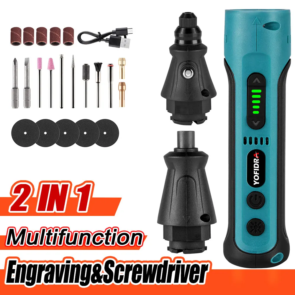 4.2V 2 in 1 Mini Electric Screwdriver Engraving Grinding 2000mAh Portable Cordless Rechargeable Variable Speed Power Tools Set
4.2V 2 in 1 Mini Electric Screwdriver Engraving Grinding 2000mAh Portable Cordless Rechargeable Variable Speed Power Tools Set
