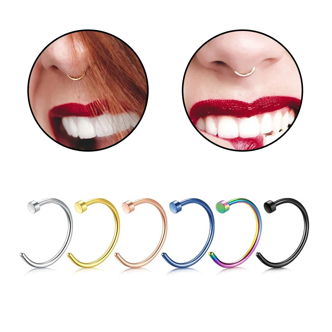 18Pcs/Set Nose Clip Cuff Body Jewelry Gifts Simple Nose Rings Fake Piercing Nose Cuff Clip Non Pierced Without Hole Nose Ring
18Pcs/Set Nose Clip Cuff Body Jewelry Gifts Simple Nose Rings Fake Piercing Nose Cuff Clip Non Pierced Without Hole Nose Ring