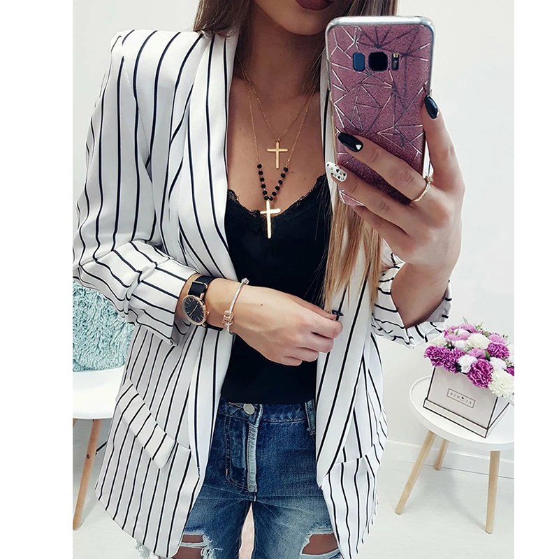 Paris Girl Women Striped Blazer Autumn Female Work Jacket Vintage High Quality Fashion Office Lady Elegant Blazers Feminino
Paris Girl Women Striped Blazer Autumn Female Work Jacket Vintage High Quality Fashion Office Lady Elegant Blazers Feminino