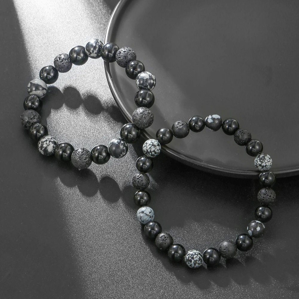 8/10 MM Beads Bracelet Natural Stone Stretch Bracelets For Women Men Mix Lava Snowflake Stone Beaded Bracelet Yoga Jewelry 
8/10 MM Beads Bracelet Natural Stone Stretch Bracelets For Women Men Mix Lava Snowflake Stone Beaded Bracelet Yoga Jewelry
